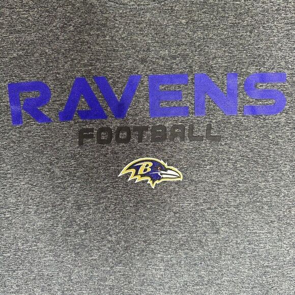 Baltimore Ravens Shirt Mens L Grey NFL TX3 Cool Performance Short Sleeve Adult - Picture 4 of 7